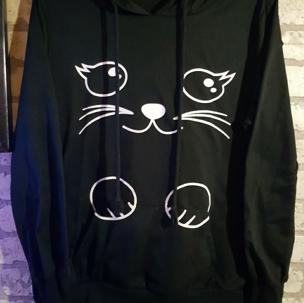 Cat face hoodie